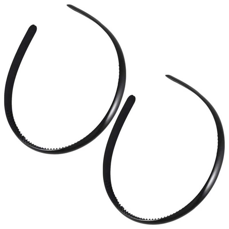 2 шт. черная пластиковая оправа с двумя зубьями обруч для волос головная повязка
