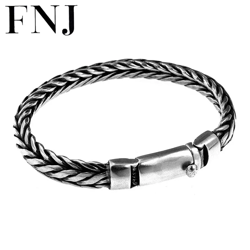 Браслет FNJ мужской из серебра 925 пробы ширина 9 мм|Гибкие и жесткие браслеты| |