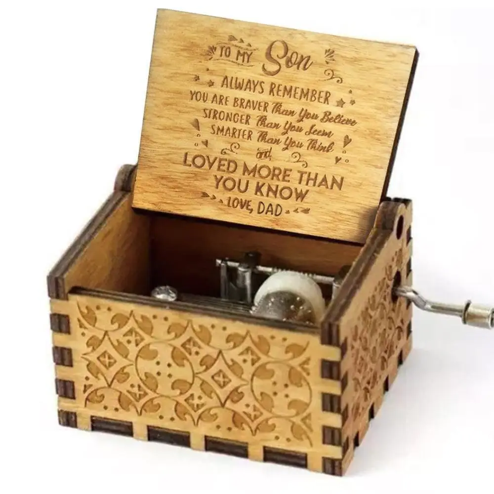 Антикварная резная деревянная музыкальная шкатулка мое солнце любовь папа