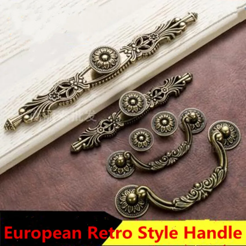 96 128 мм Ретро старинный стиль бронзовая ручка-кольцо тумба кухонного шкафа
