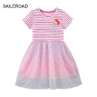 Летнее платье-Русалка для девочек, с коротким рукавом