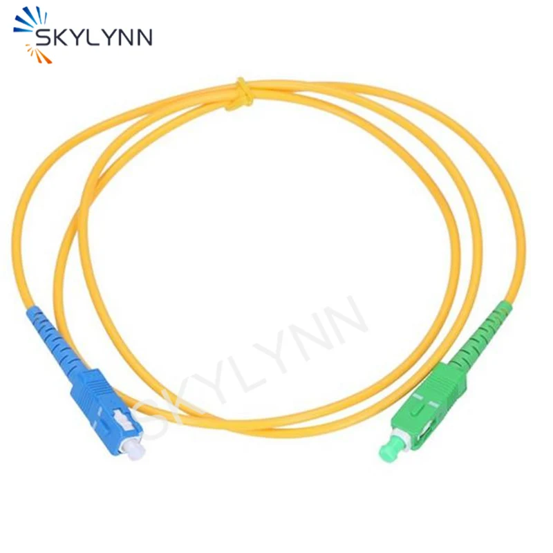 50PCS Optical Fiber Patch Cord SC APC To SC UPC Connector, 2 Meter SM G652D/G657A1/G657A2 SX Core 3.0mm LSZH Jacket Jumper Cable