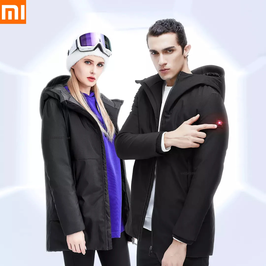 

Xiaomi SUPIELD Smart Heating Anti-cold Coat Men USB Electrical Heated Goose Down Mid-length Hooded Male Winter Thermal Warmer Ja