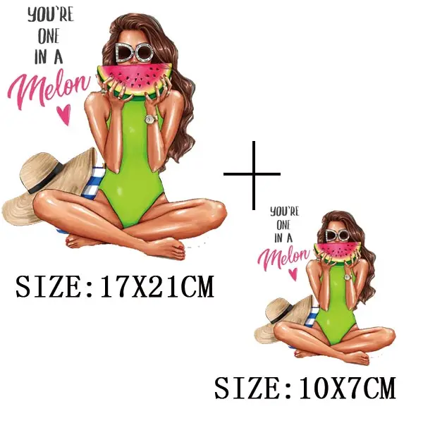 

Fashion Lady Thermo Transfer Sticker On Clothes Vogue Girl Iron On Patches For Clothing DIY Washable T-shirt Clothes Sticker Set