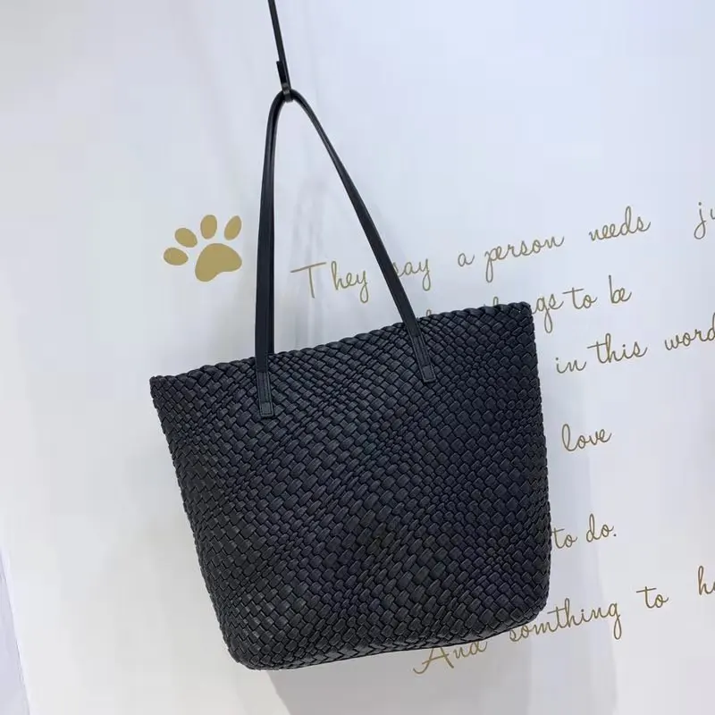 

Woven Shoulder Bag Women 2020 Pure Hand-woven Tote Large Bag Simple Large-capacity Handbag High Quality Women Purse and Handbags