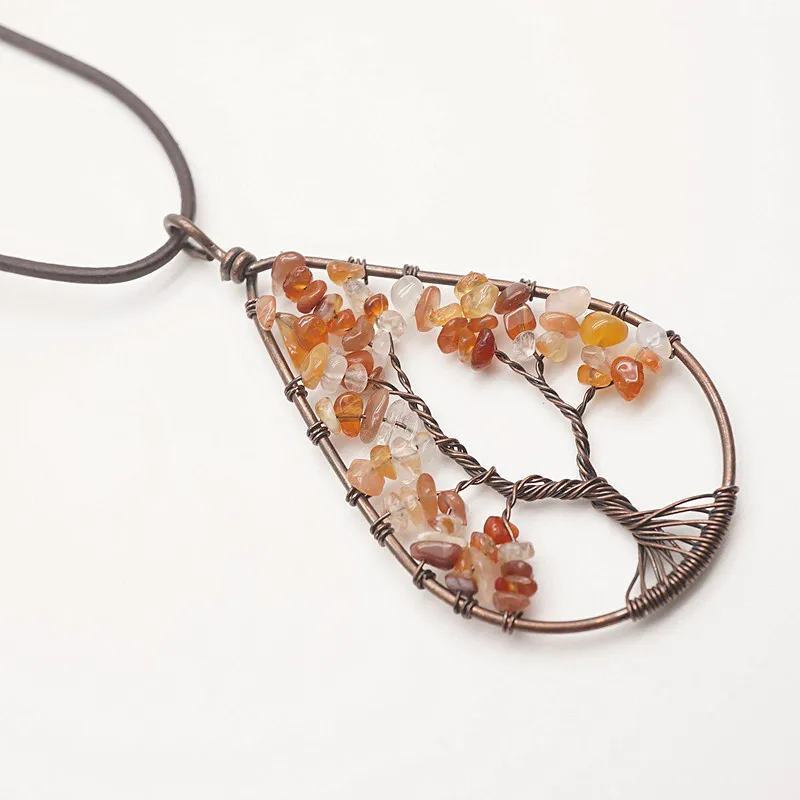 Ожерелье с подвеской Древо жизни ожерелье из натурального камня для женщин