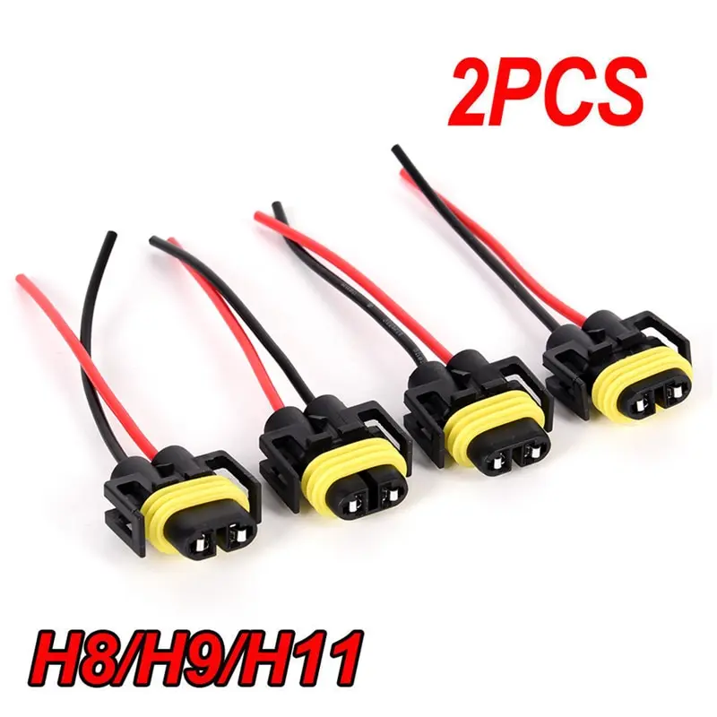 H11 H8 headlight plug (with cable)/fog lamp socket/waterproof lamp holder/waterproof socket 2 holes High efficient