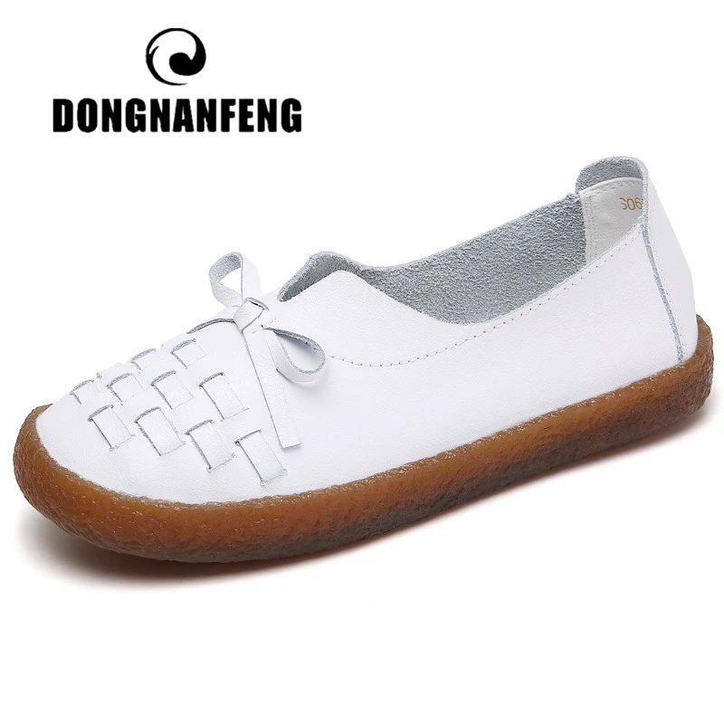Туфли DONGNANFENG женские из натуральной кожи лоферы без застежки мягкие дышащие