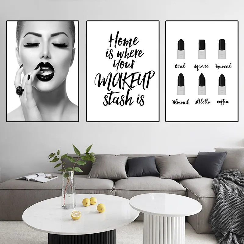 

Eyebrow Makeup Art Wall Canvas Painting Beauty Nails Art Picture Lash Quote Print And Poster For Girl Room Home Decor HD3007