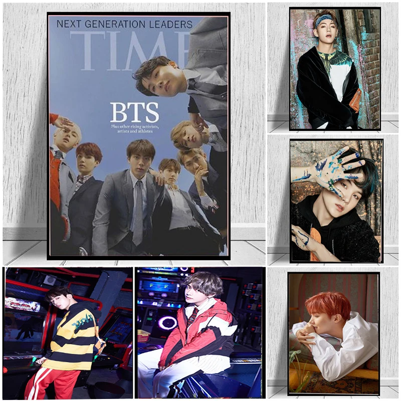 

2022 Movie Star Posters South-Korean-Boy-Band-Bts Poster Modern Style Movie Tv Star Wall Art Kawaii Room Decor Canvas Paintings