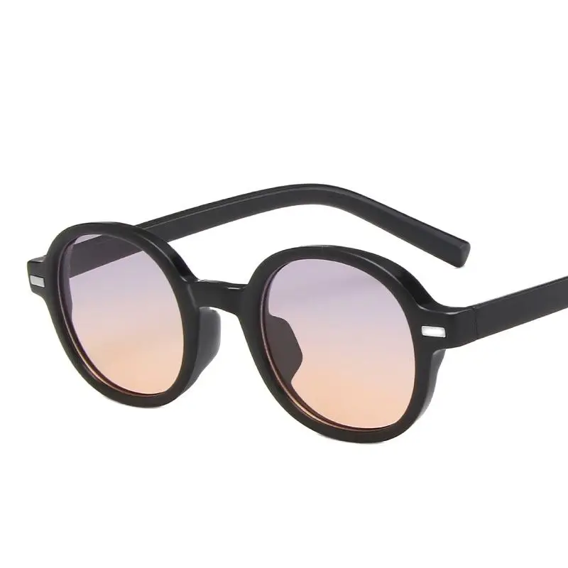 

Classic Round Frame Trend Rivet Sunglasses for Women Man Vintage Ins Street Shot Luxury Brand Gradient Sun Glasses Shades Mirror