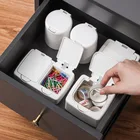 Выдвижная настольная корзина для хранения с кнопками, многофункциональная Пыленепроницаемая сортировочная корзина, художественный органайзер для ванной комнаты и офиса, коробки для хранения