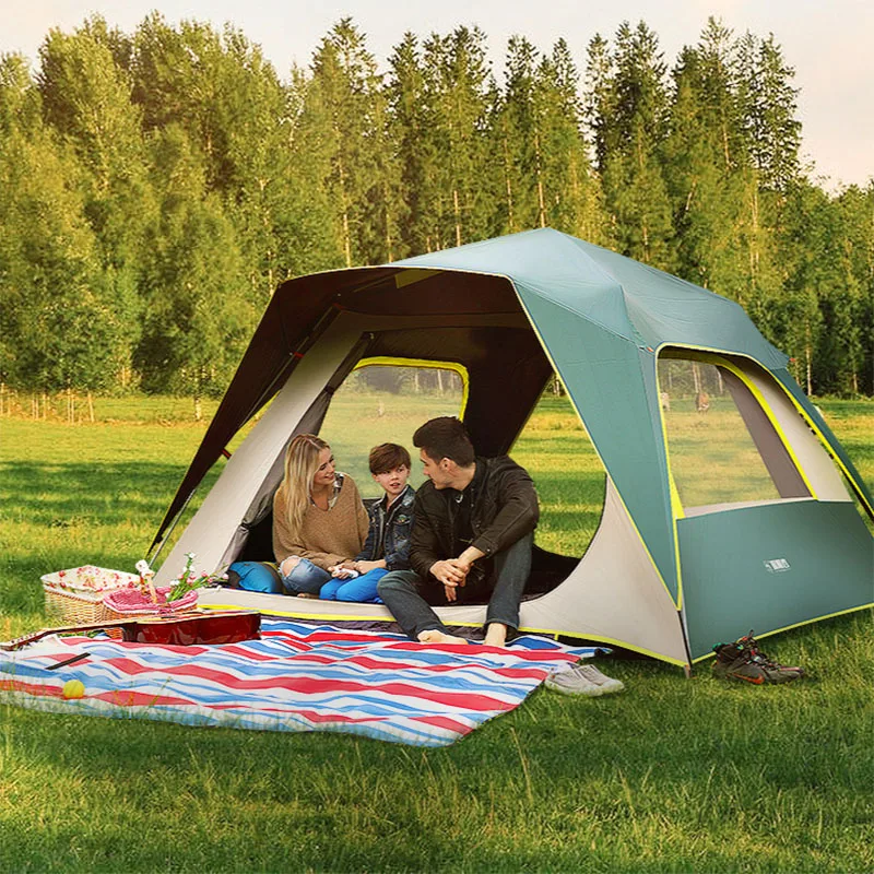 Автоматическая двухслойная палатка для кемпинга на 5-8 человек из полиуретана