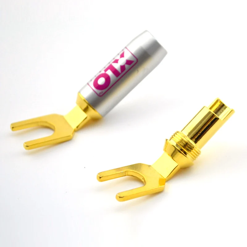 4 шт. XLO Позолоченные вилки вилка бесsolderless динамик разъем типа банан|Коннекторы и