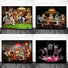 Настенная картина с изображением забавных собак, играющих в покерные карты, постеры и принты на холсте для гостиной, украшение для дома