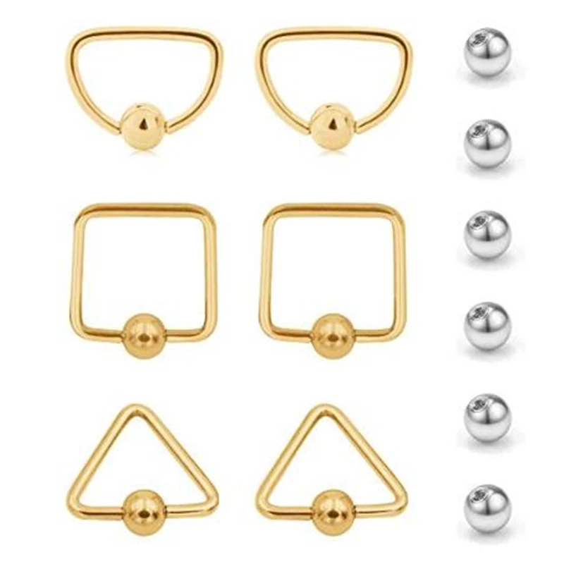 Серьги-гвоздики JFORYOU в форме квадрата и треугольника 12 шт. | Украшения аксессуары