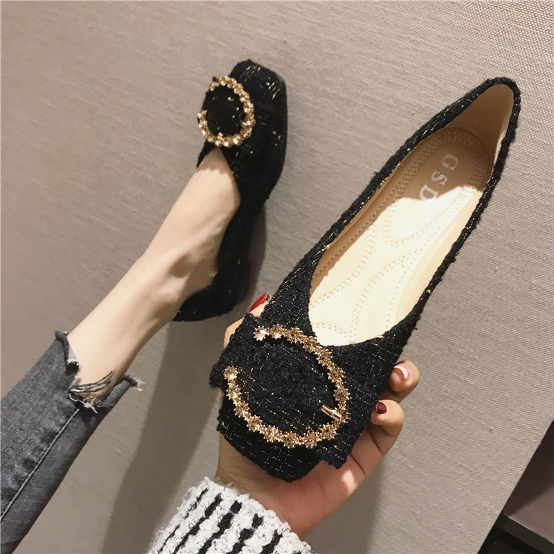 Женские туфли с бантом и кристаллами красные повседневные большого размера