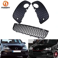 possbay car front bumper lower grill grilles fog lights cover for vw golf mk5 gti 2004 2009 auto accessories foglamp hood grills