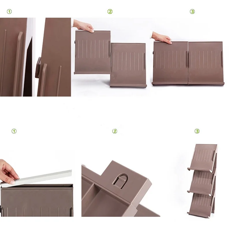 1х Регулируемый простой обувной стеллаж для хранения пластмассовый