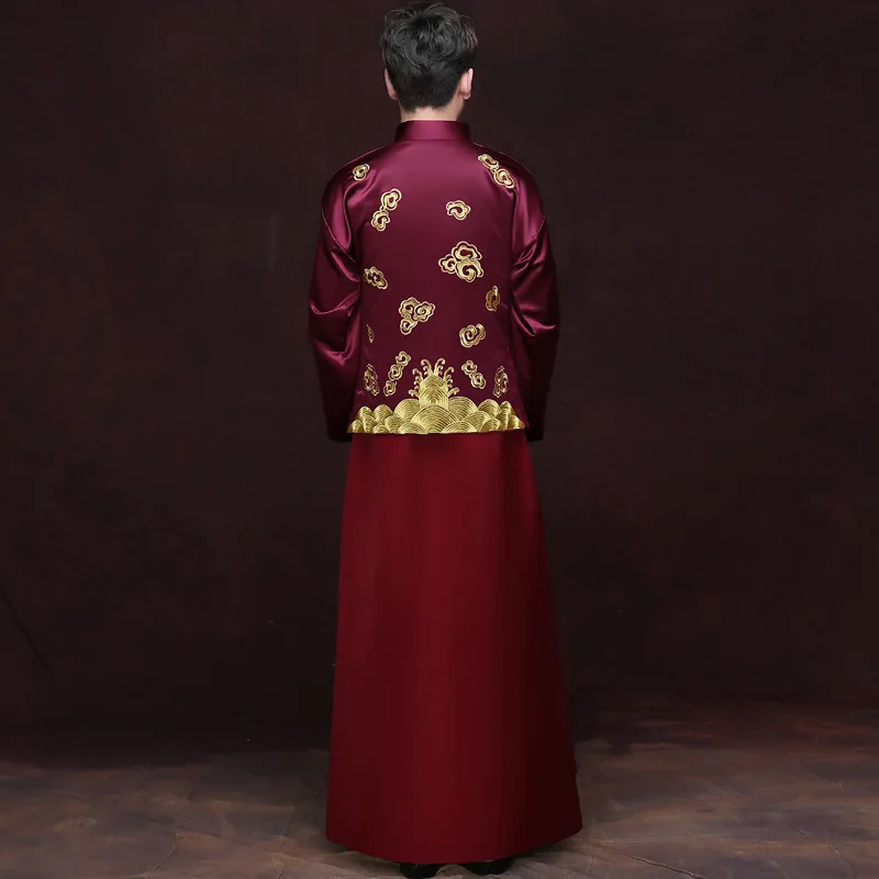 Vestido De Novio Hombre Smoking Masculino платье с драконом Фениксом свадебное для жениха тост