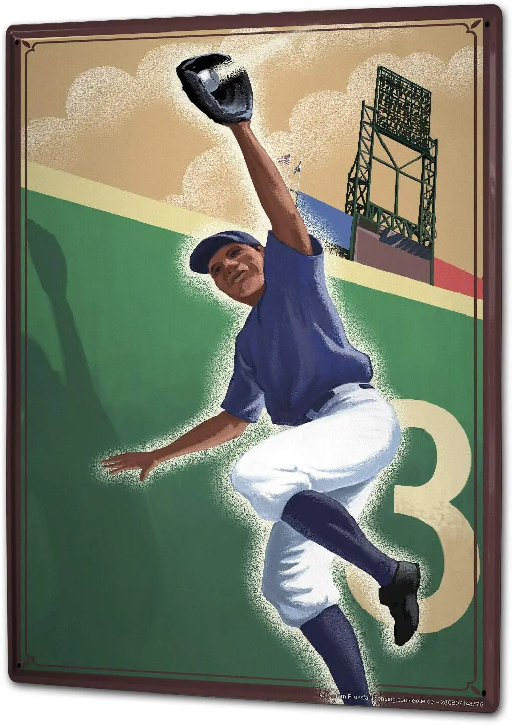 

Metal Sign Retro Baseball Catching Wall Decoration Cafe Family Bar Restaurant Cave 12x8inch Home Decoration Tin Sign Novelty