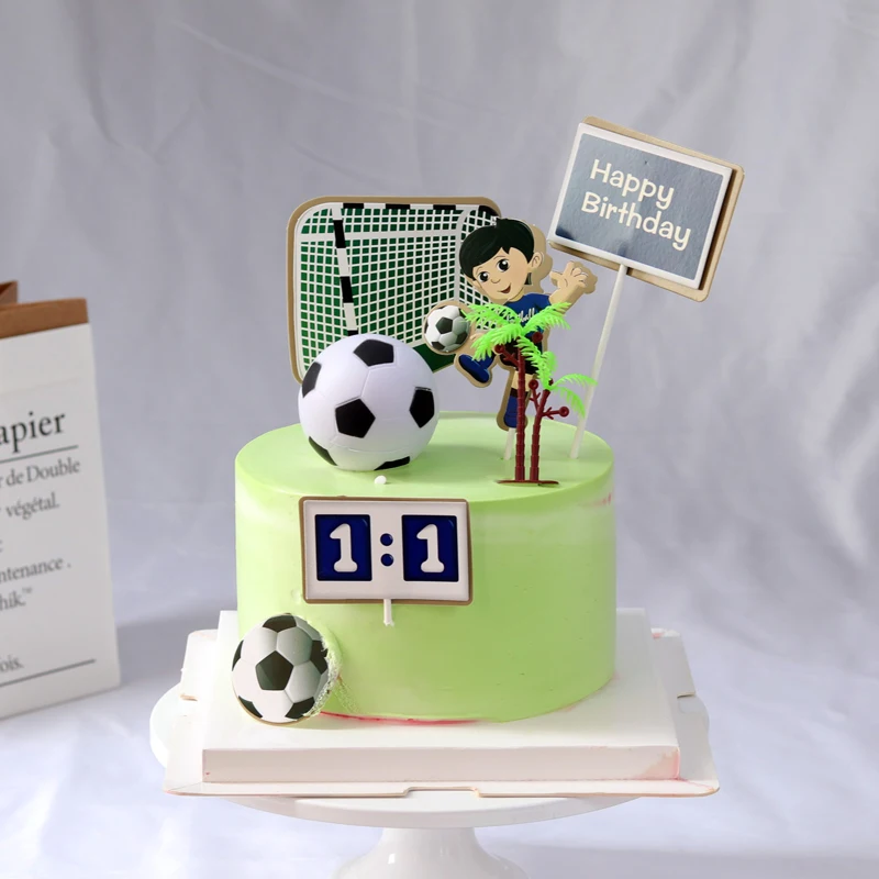 

Football Birthday Football Decoration Soccer Boy Cake Topper Happy Birthday Party Anniversary Children's Day Baking Decor