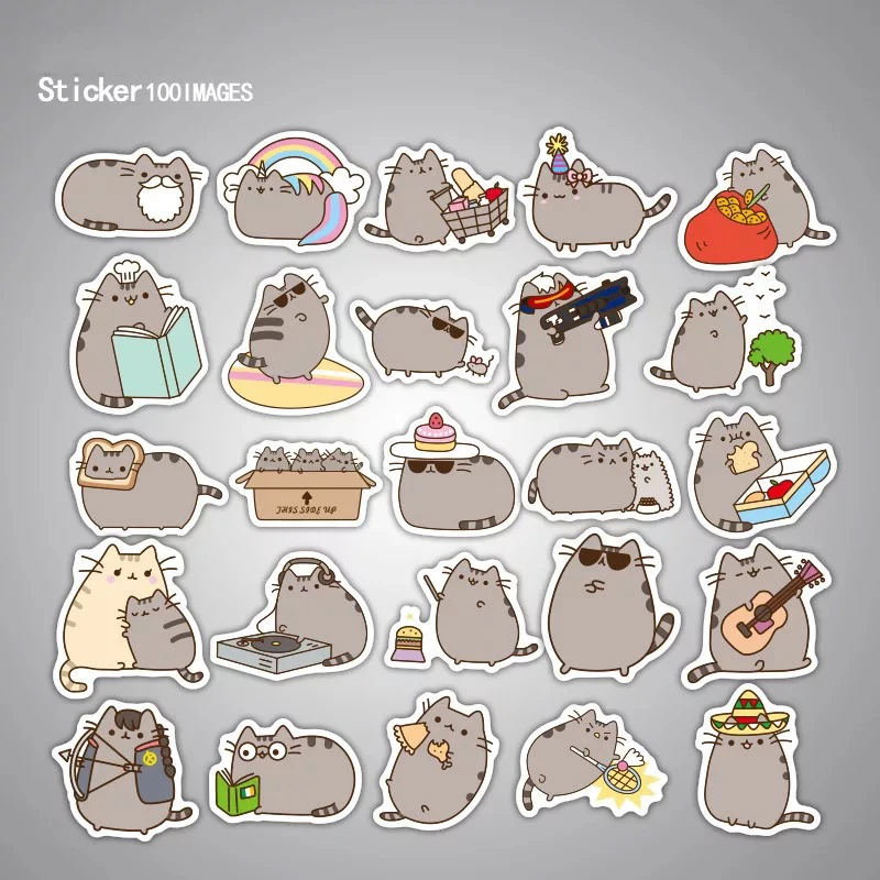 

100 pieces without repetition Pang Ji-cat sticker automobile sticker graffiti sticker mobile phone expression toy sticker