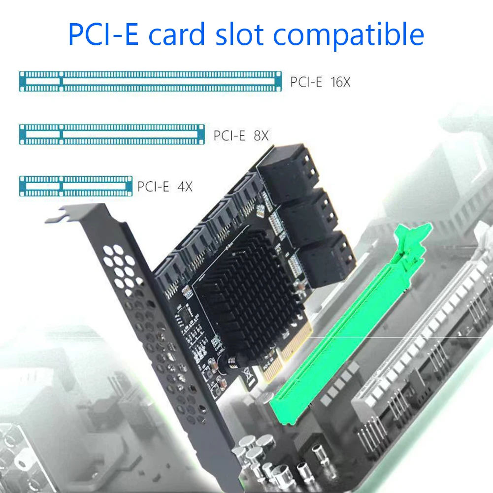 

PCIE SATA Card 6/10 Port 6Gbps SATA 3.0 PCIE Card HDD Adapter Converter for PC Computer Solid State Hard Drive Converter Box
