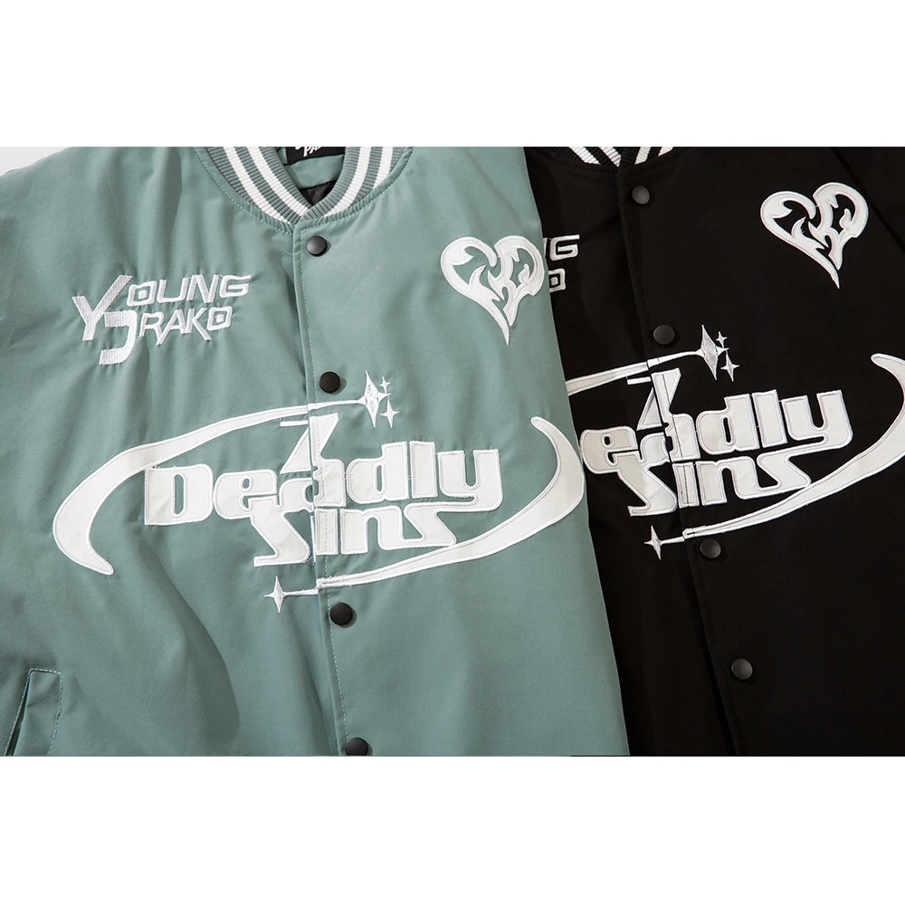 

Dark Icon Printed Twill Cotton Thin Baseball Jacket Autumn Men's Jackets Streetwear Jackets for Man