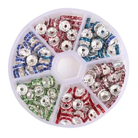 new 180400pcs 8 mm rhinestone rondelle crystal round loose spacer beads for jewelry making diy bracelet necklace accessories