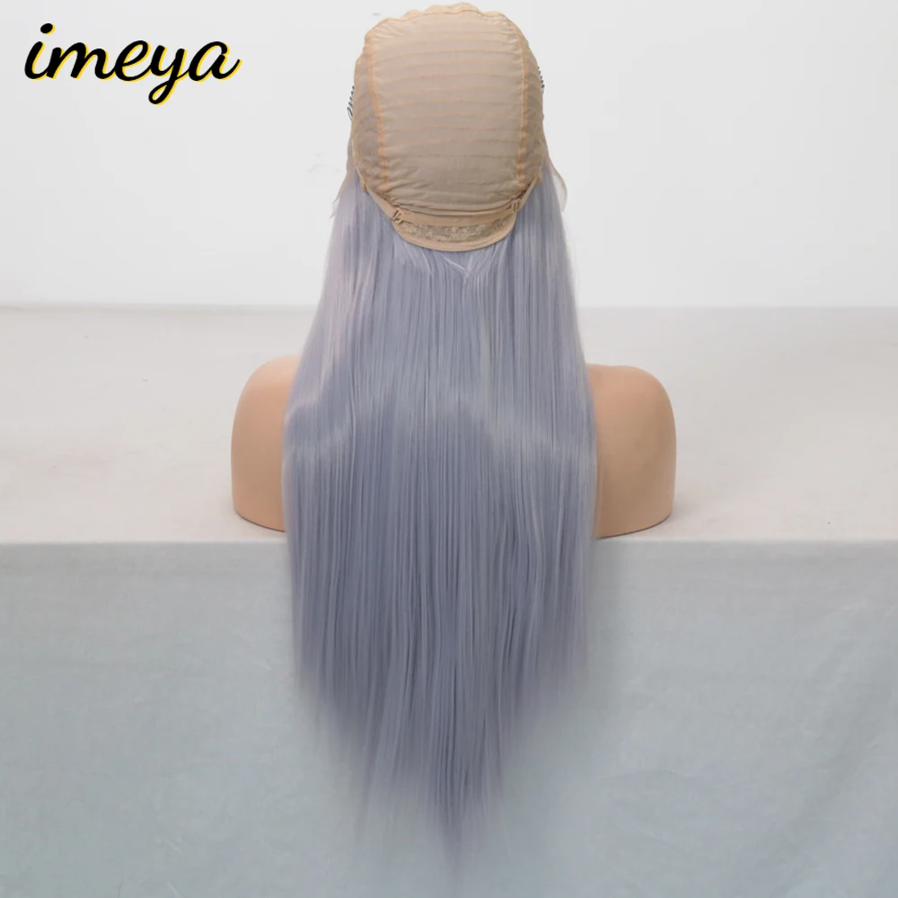 Imeya, 150% плотность, 24 дюйма, шелковистые прямые парики, термостойкие волосы, синтетические, 13x3, парики на кружеве для женщин, можно косплей, парики