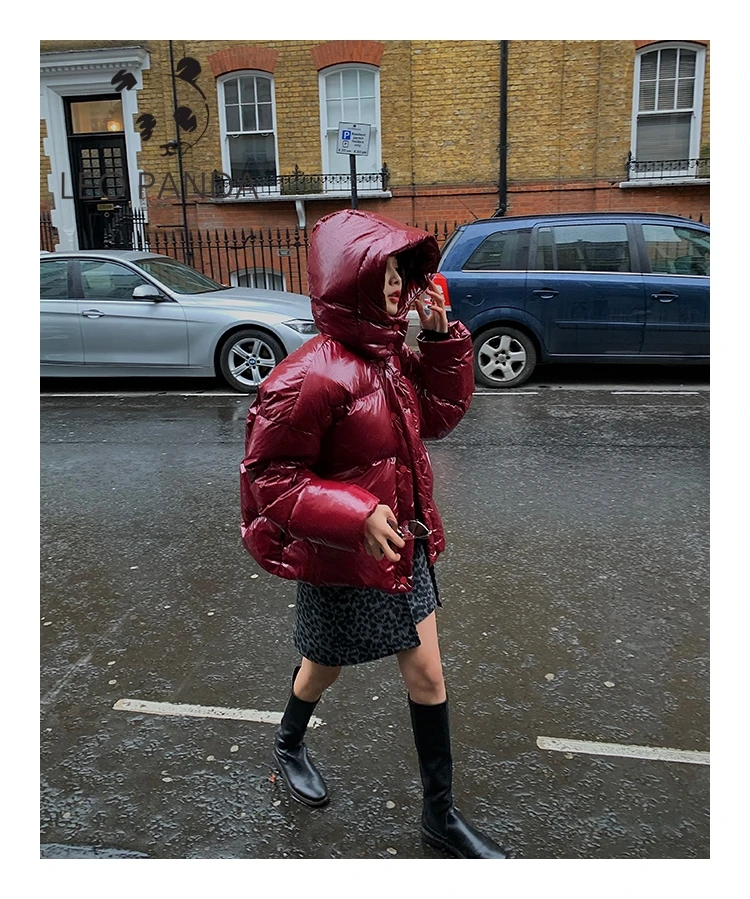 2019 зимняя женская куртка-пуховик свободный короткий пуховик белый 90% утиный пух