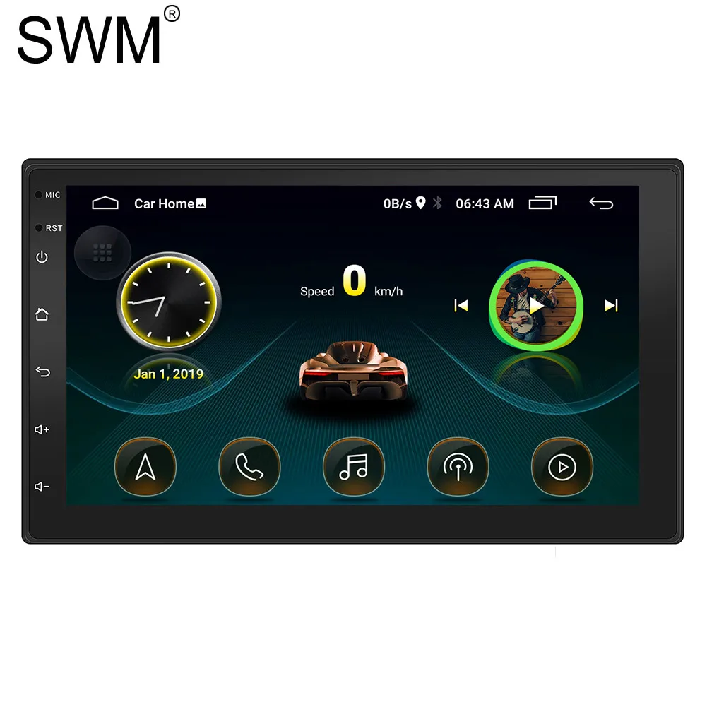 Авторадио 2 DIN Авторадио Android 8,1 мультимедийный плеер радио Coche сенсорный экран Wifi зеркало GPS Link радио Para автомобильное радио для машины - Цвет: Car Radio Only