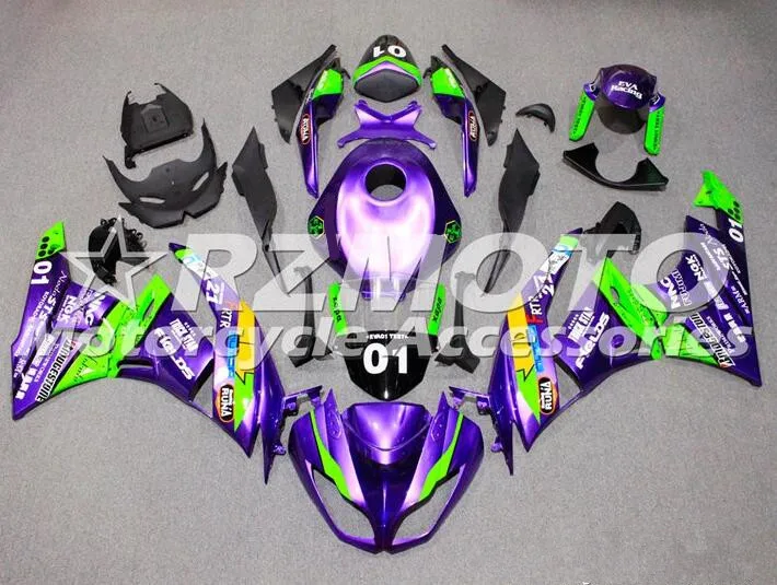 

New ABS Whole fairing Kits Fit for Kawasaki ZX6R ZX-6R Ninja 636 2009 2010 2011 2012 09 10 11 12 bodywork set Purple + Tank