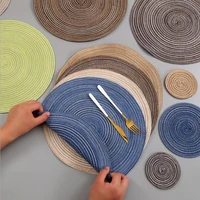 cotton yarn round table mat waterproof dining tableware mat non slip napkin bowl pads drink cup coasters kitchen accessories