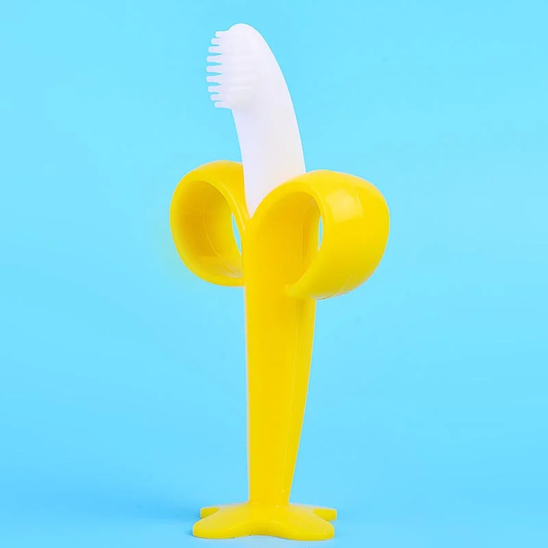 

Baby's Molar Stick Banana Shaped Silicone Baby's Deciduous Teeth Silicone Toothbrush