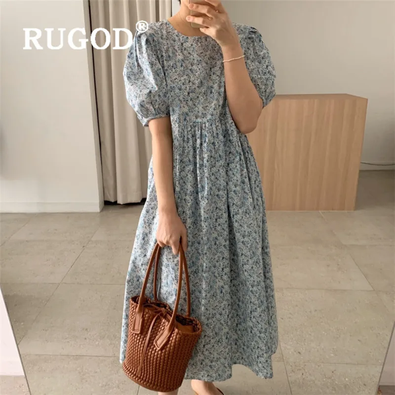 RUGOD модное летнее платье для женщин корейское шикарное длинное макси с пышными