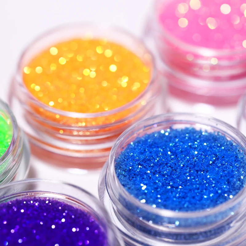 1g/Box Fluorescent Sugar Nail Art Glittery Powder Dust Sequins Candy Colors Iridescent Sparkling Decoration for Tips | Красота и