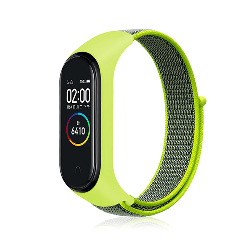 9 Flash yellow Pulseira mi band 4 ремешок для xiaomi mi band 4 3 спортивный нейлоновый ремешок для часов дышащий браслет ремешок для часов Смарт часы аксессуары 4 - Цвет ремешка: 9 Flash yellow
