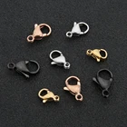 Застежка-лобстер из нержавеющей стали, 9-15 мм, 20 шт.