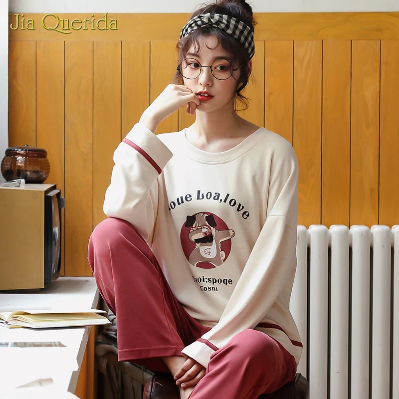 Пижамы с принтом женские пижамы одежда для сна плюс размер однотонный хлопковый