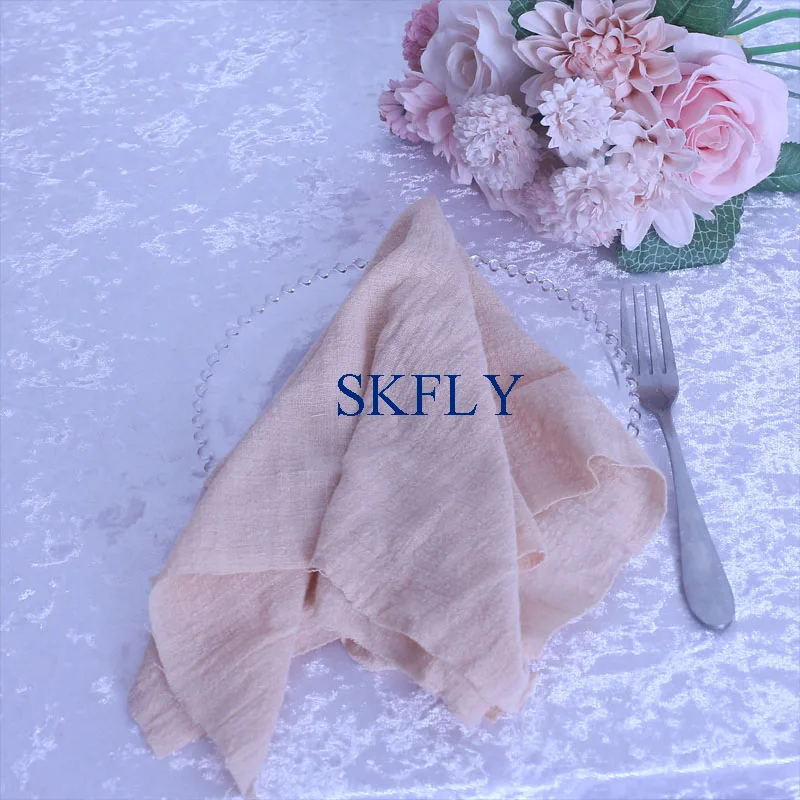 NP013E6 washable 6 pcs/lot wedding party 40cm*40cm blue sage green terracotta cotton cheesecloth gauze table napkin | Дом и сад