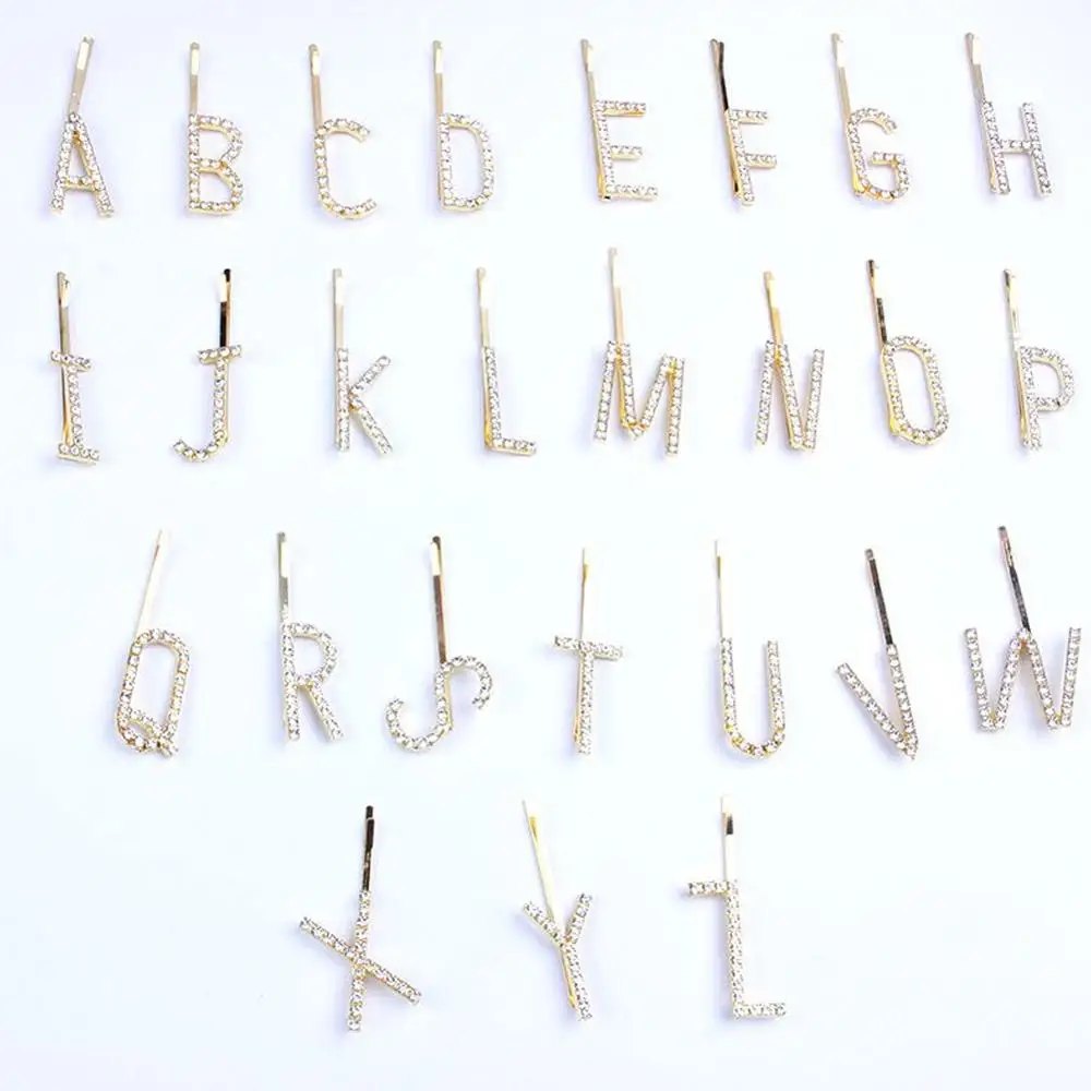 Женские заколки для волос StoneFans 26 букв с кристаллами со словами оптовая продажа