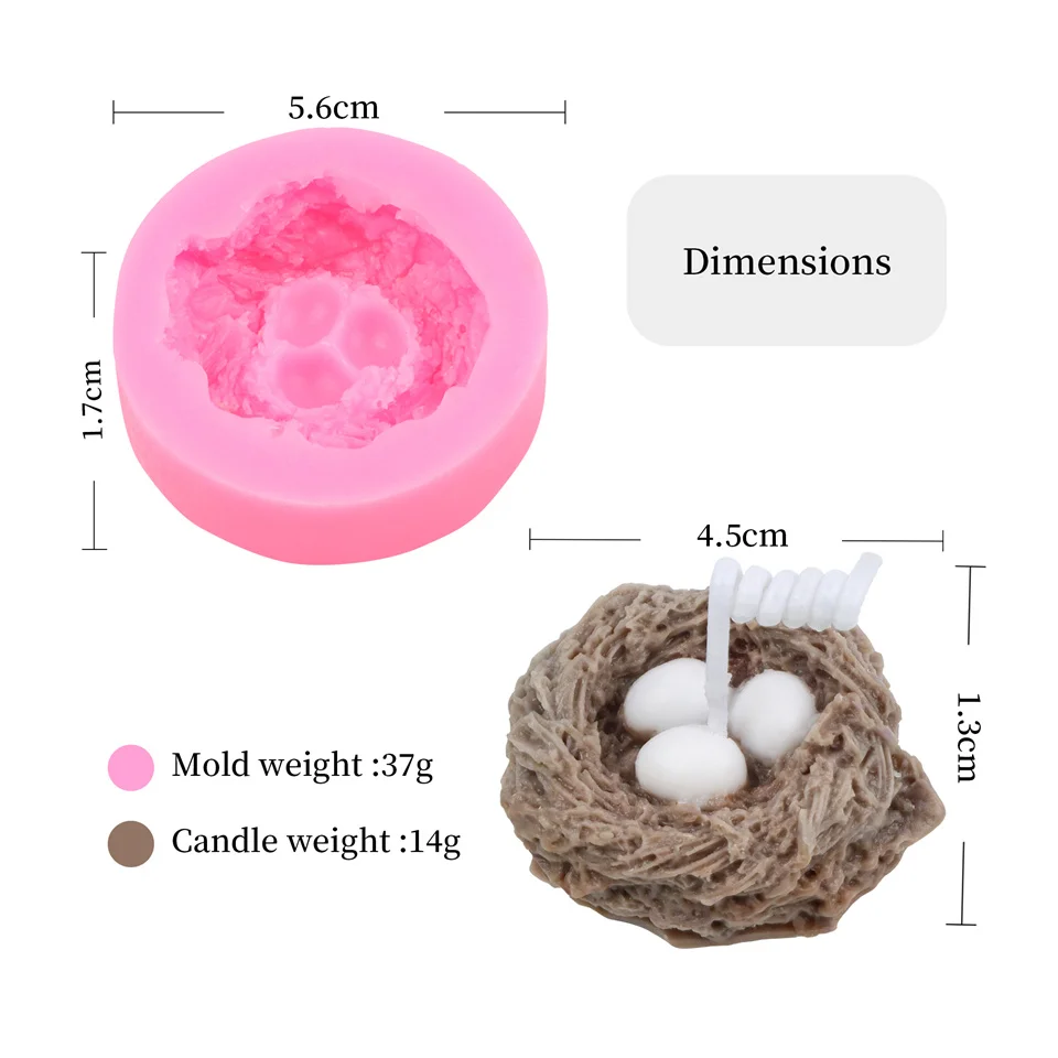 Силиконовая форма для свечи в виде птичьего гнезда домашние Ароматические