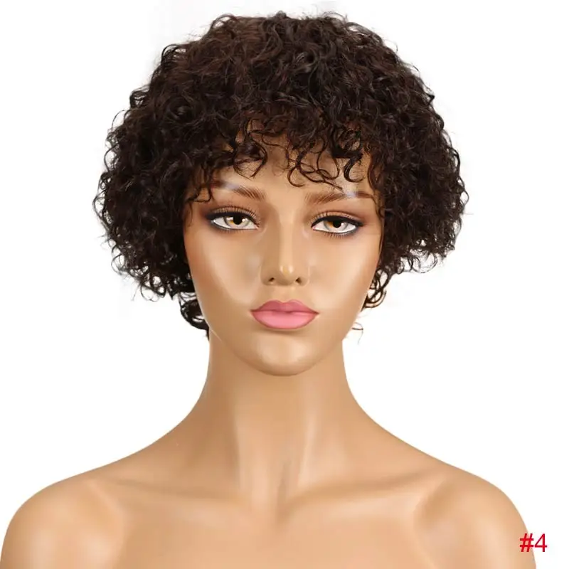 WH AFRO JERRY Rebecca pixie парики для черных женщин дешевые оптовые короткие волосы парики человеческие волосы натуральные волосы афро кудрявые прямые боб - Цвет волос: WH AFRO JERRY