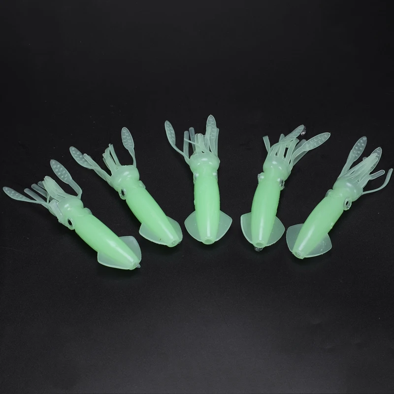 Soft Glow Lures Squid Skirt Bait Set in Dark Luminous Trolling Fishing Lure with Box for Tuna Marlin Dolphin Bass Saltwater | Спорт и