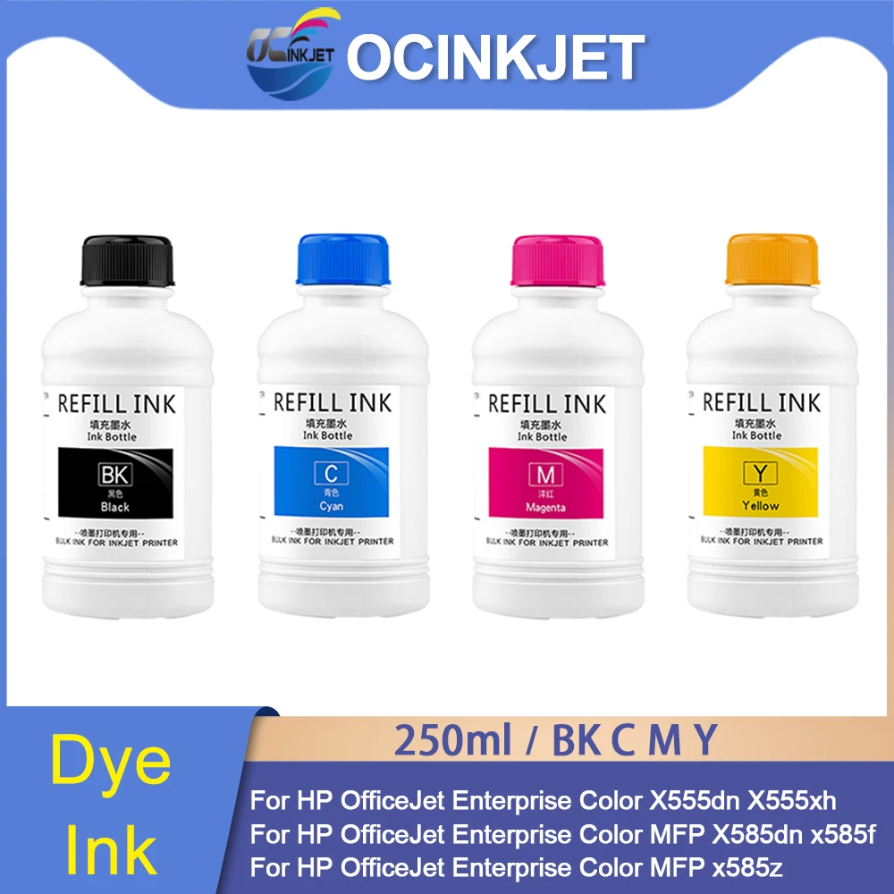 4x250 мл чернила для заправки картриджа HP 980 OfficeJet Enterprise Color X555dn X555xh MFP X585dn x585f x585z |