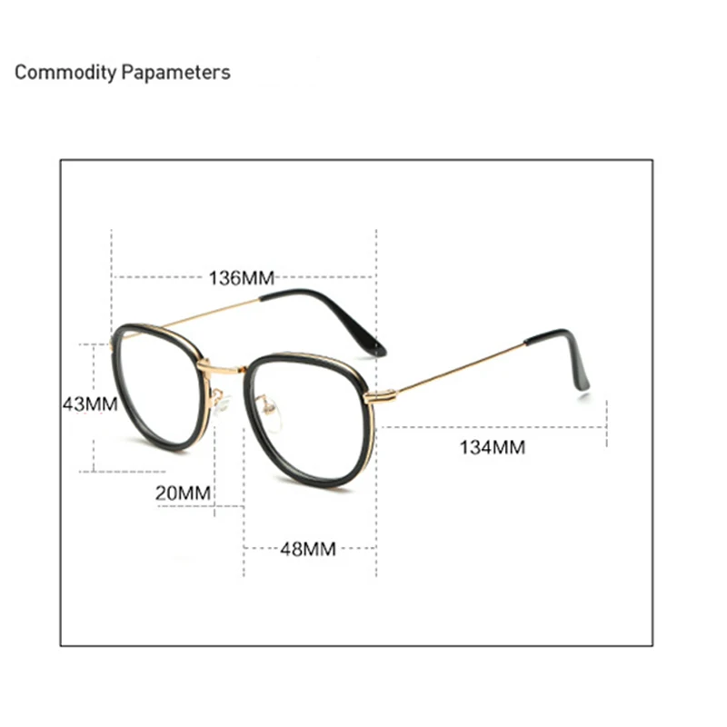 Винтажная оправа для очков с прозрачными линзами круглые очки в стиле ретро