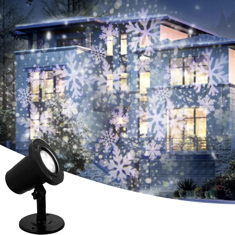 

Рождественский светодиодный светильник, проектор в виде снежинок для дома, новогодние украшения, уличный светильник, уличный Водонепрониц...