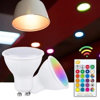 ac85 265v 10w gu10 light led bulb convenient remote control lamp bulb with high brightness rgb decoration floodlight